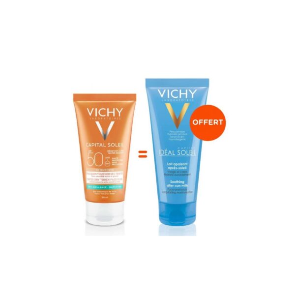 VICHY PROMO CAPITAL SOLEI-TOUCHER SEC TEINTEE+ APRES SOLEIL 100ML OFFERT