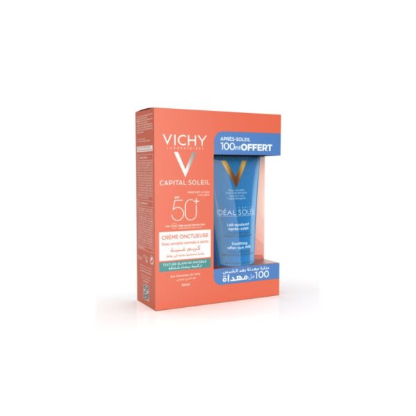 OFFRE VICHY CAPITAL SOLEIL CRÉME ONCTUEUSE 50ML+LAIT APRÉS SOLEIL 100ML OFFERT