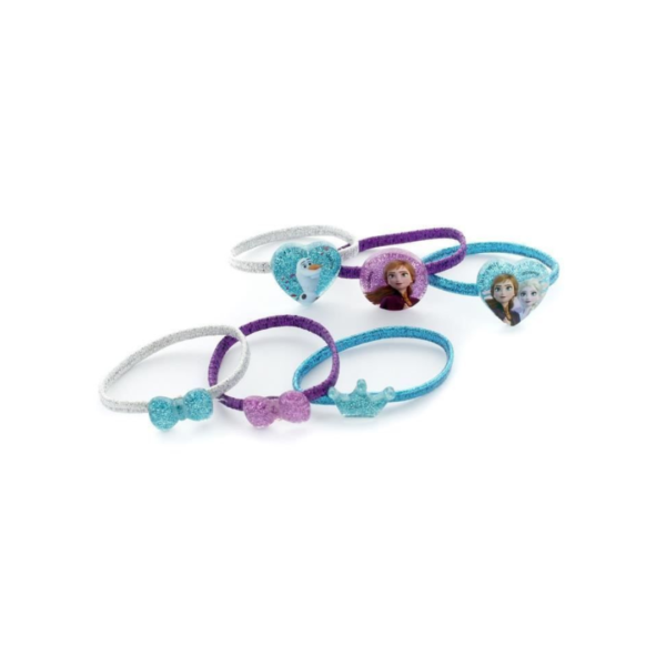 LA REINE DES NEIGES Élastiques avec bracelet – Blanc, bleu et rose fuchsia