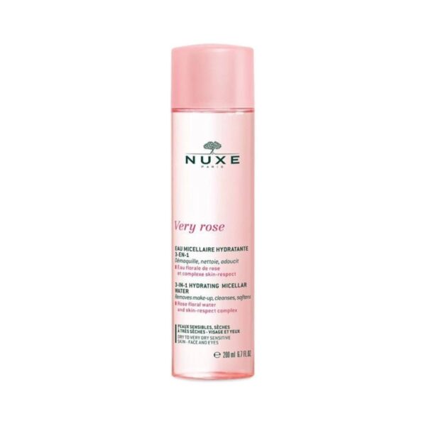 NUXE VERY ROSE – EAU DÉMAQUILLANTE PEAUX SENSIBLES, SÈCHES À TRÈS SÈCHES 200ML