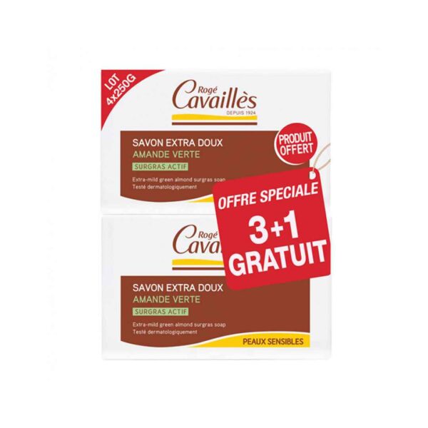ROGE CAVAILLES – SAVON PARFUME AMANDE VERTE 250G X2 +BOITE OFFERTE