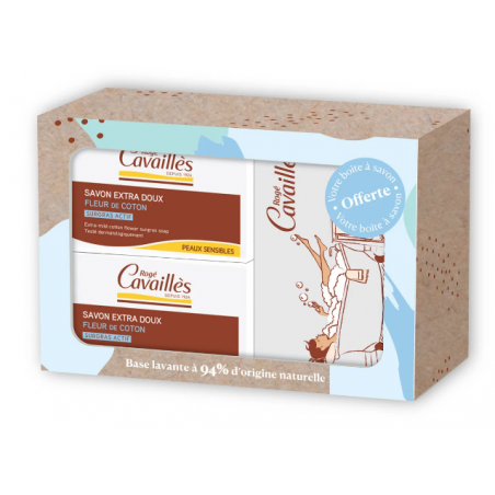 ROGE CAVAILLES – SAVON PARFUME FLEUR DE COTON 250G X2 +BOITE OFFERTE