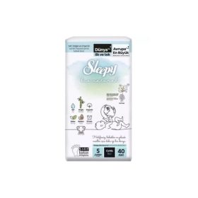 SLEEPY BIO NATURAL BAMBOU DIAPER DOUBLE JUMBO JUNIOR TAILLE 5 PAQUET DE 40