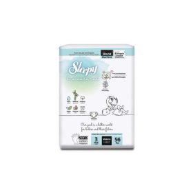 SLEEPY BIO NATURAL BAMBOU DIAPER DOUBLE JUMBO MIDI TAILLE 3 PAQUET DE 56