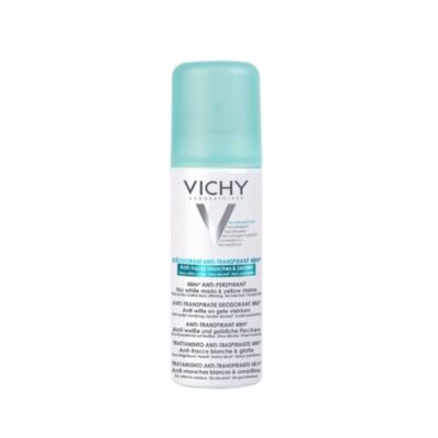Vichy Dermo-Tolérance Déodorant Anti-Transpirant 48H Anti-Traces Jaunes et Blanches Aérosol | 125ml