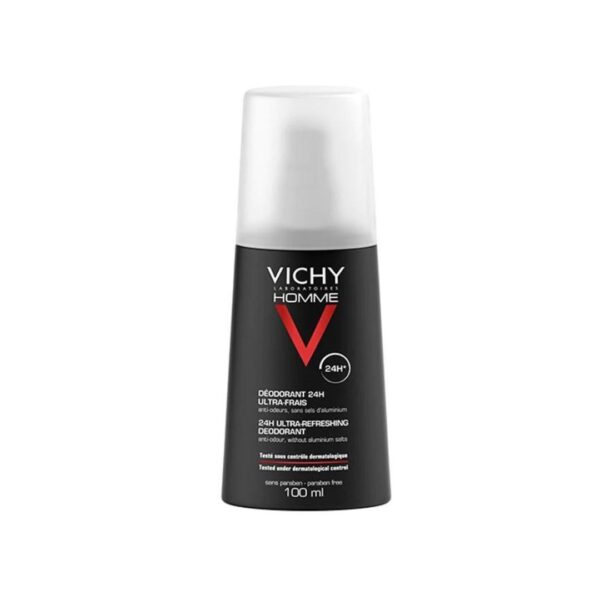 Vichy Homme Déodorant Vaporisateur Ultra-Frais 24H Peau Sensible | 100ml